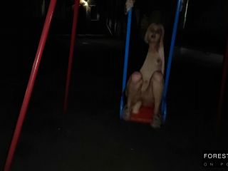 Forest Whore - Night naked walk, licking public toilet and public fetishes  - 2020 - bdsm porn hijab femdom-4