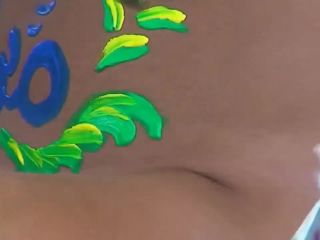 Beauty wn body paint festival in nudist beach voyeur-9