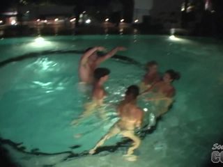 Late Night Hotel Swimming Pool Skinny Dipping Girls Miami  Florida-2