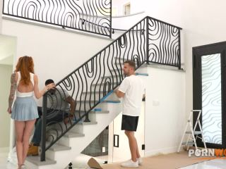 Kendra Cole - Redhead Hottie Enjoys DP Pounding From Her Handymen GP2861 HD 720p - Blowjob-0