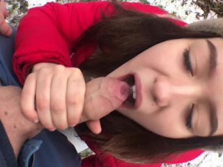 ADOLFxNIKA - Bitch Asks for Cum in his Mouth right in the Forest and can no Longer Wait , cute amateur on amateur porn -6