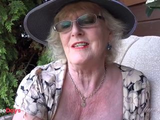 [GetFreeDays.com] Aunt Judys - 66yo Hairy Mature GILF Mrs. Claire Sucks Your Cock in the Garden POV Adult Video June 2023-4