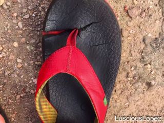 Luscious Lopez - Luscious Lopez flip flops POV - (Feet porn)-1