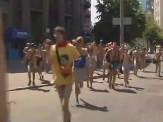 Naked students do a running protest-3