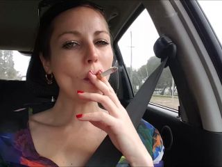 big tits cream brunette | Jade Styles - Smoking In The Car Makes Jade Horny  | aussie milf-0