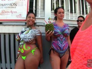 Nude Girls With Only Body Paint Out In Public On The Streets Of Fantasy Fest 2018 Key West  Florida-2