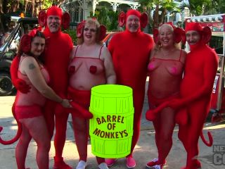 Nude Girls With Only Body Paint Out In Public On The Streets Of Fantasy Fest 2018 Key West  Florida-5