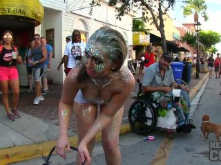 Nude Girls With Only Body Paint Out In Public On The Streets Of Fantasy Fest 2018 Key West  Florida-6