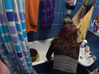 Real cheating wife with a young guy in the toilet - Wife-4