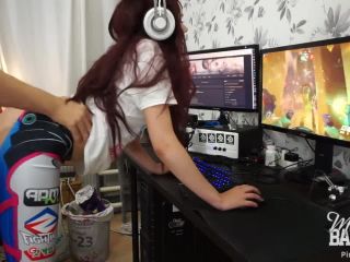 ManyVids Webcams Video presents Girl Miss Banana in D.Va having a quickie while gaming Webcam!-8