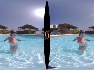 Tattooed & Topless In The Pool (VR Striptease-8