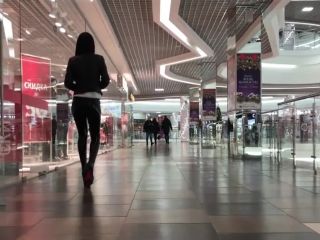 MylatexbabyJulia Sexy Walk in Latex Leggings and High Heels in a Mall-8