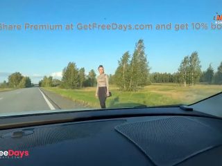 [GetFreeDays.com] Hot bitch hitchhikes in tight leggings, shows tits and ass and pays for the ride with sex Sex Video February 2023-1