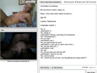 Nasty blonde takes break from hwork on chatroulette-0