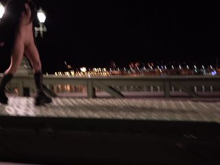Risky Lesbian Sex In Public On A Bridge Between Passersby.-5
