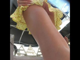 Upskirt shows sexy blonde isn't wearing  underwear-4