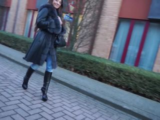 Julie Skyhigh, Pantyhose, Stockings, Leggings - 150204 walking in furs leather boots and jeans [foot fetish]-6