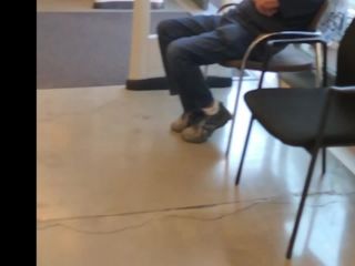 Beautiful tall girl looks bored in the waiting room-9