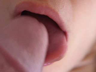 Her Sensual Lips  Tongue Make Him Cum In Mouth, Super Closeup 4K 1080p-0