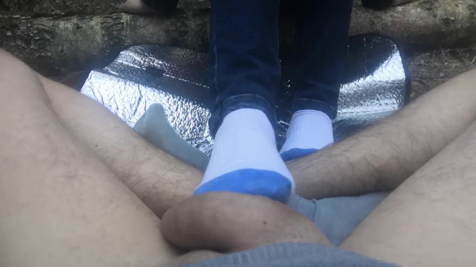 free adult video 21 femdom hard caning Public Footjob And Socksjob In The Woods – Oksifootjob, domination on femdom porn