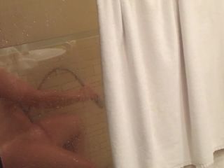 Caught wife masturbating with jet water in the shower-5
