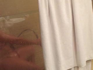 Caught wife masturbating with jet water in the shower-7