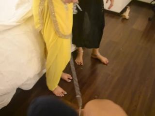 free video 22 Indian Femdom Queens – Double dom Goddess Rhea   Mistress Emy humiliating their toilet slave on femdom porn pvc femdom-5