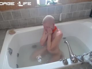 xxx video clip 29 superheroine bdsm Bondage Life – Bath time with Greyhound (Head Shaving Edition), feet on feet porn-3