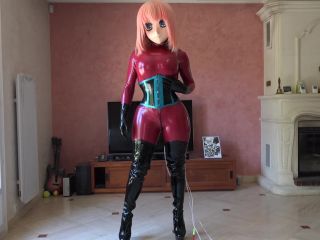 Red latex, boobs, buts and hips-1