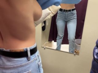 A Real Creampie In The Fitting Room Cum In My Tight Pussy While I Try On Jeans. Feralberryy 1080p-0