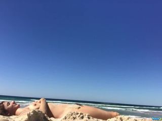 Nude gal with saggy tits in the beach-3