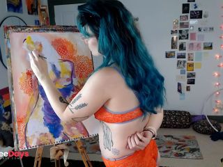 [GetFreeDays.com] Camgirl Slut painting Slutty Self Portrait on LIVESTREAM Porn Stream July 2023-4