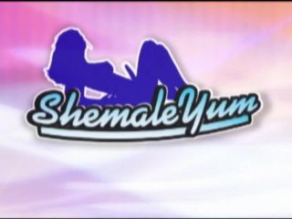 Online shemale video Sexy Caiden Hall with her furry tail and hard cock-1
