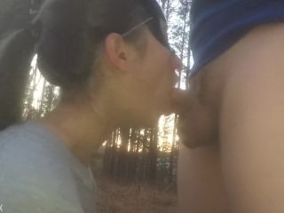 Brunette Teen gives a Blowjob and Pussy in the Woods [FullHD 1080P], real amateur cuckold on amateur porn -0