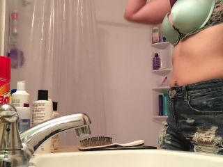 Sister showers and puts on sexy underwear BBW!-9