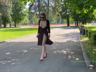 Stylish Lady Walks Naked In Park. Public. 1080p-0