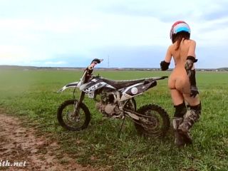 Jeny Smith – A Naked Girl on a Dirt Bike Pantyhose-9