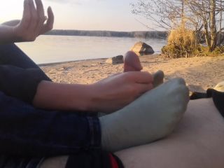 Public Footjob And Socksjob On The Beach 1080p – Oksifootjob | download film now | feet porn -2