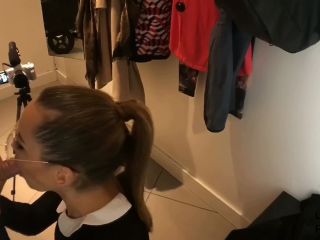 Public Blowjob In A Clothing Store. With Glasses Swallows Cum. 1080p-7