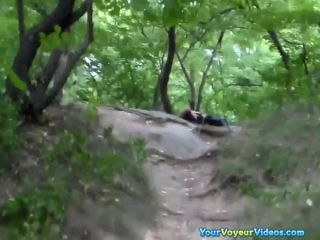 Couple making out in park-7