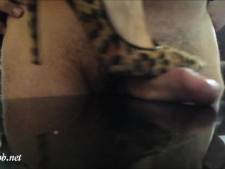 Teasing Cock With Leopard Heels – Shoejob Desires - (Feet porn)-3