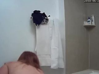 Super busty girl taking a shower. hidden cam-1