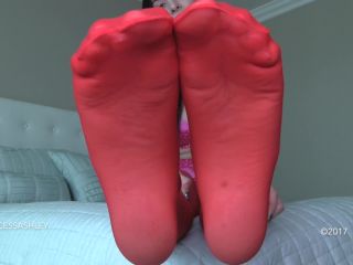 Princess Ashley2017-05-31 Red Stockings Foot Worship (Brat, Feet, Humiliation) ($12) (437975)-1