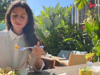 [GetFreeDays.com] I asked a friend to cum on my face in a cafe so I could eat food with sperm - Public Cumwalk Adult Clip November 2022-5