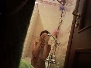 Sexy roommate spied washing  herself-4