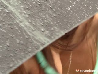 Anouk exposing herself in the rain. Public!-4